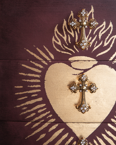 Sacred Heart Burgundy Bedside Cabinets