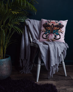 Death's-head Moth Velvet Cushion Cover