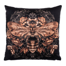 Load image into Gallery viewer, Into The Dark: Honey Bee Velvet Cushion Cover