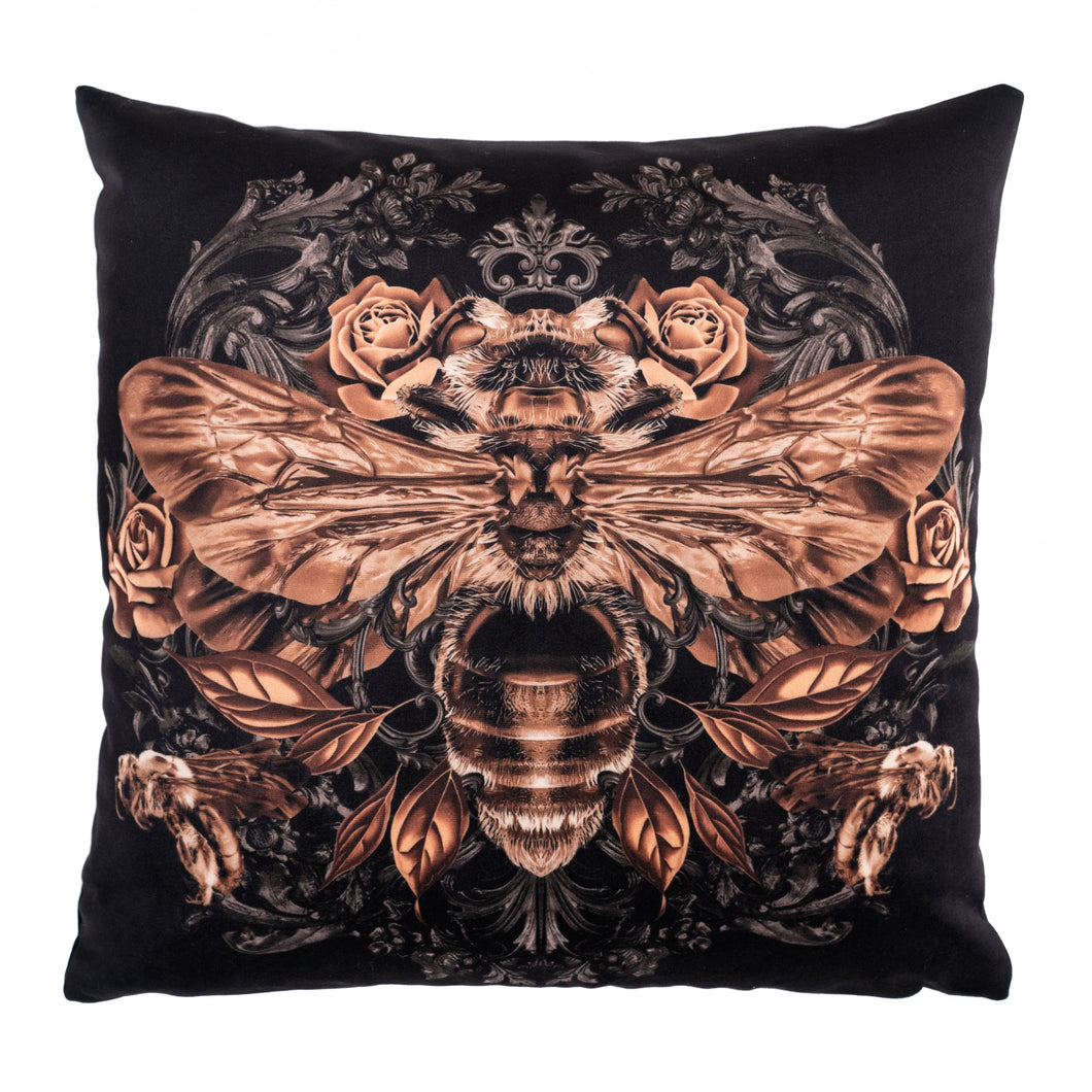 Into The Dark: Honey Bee Velvet Cushion Cover