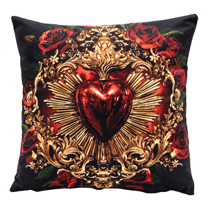 Sacred Heart Velvet Cushion Cover